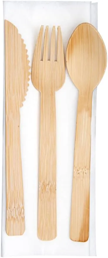 100 Eco-Friendly Wooden Cutlery Sets 6.75 Inch