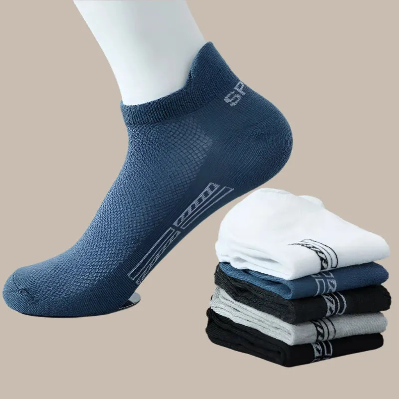 5 Pairs Breathable Cotton Sports Socks