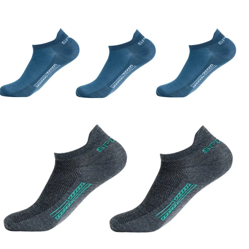 5 Pairs Breathable Cotton Sports Socks