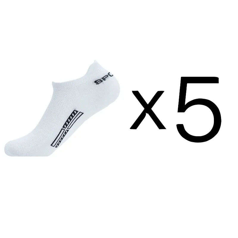 5 Pairs Breathable Cotton Sports Socks