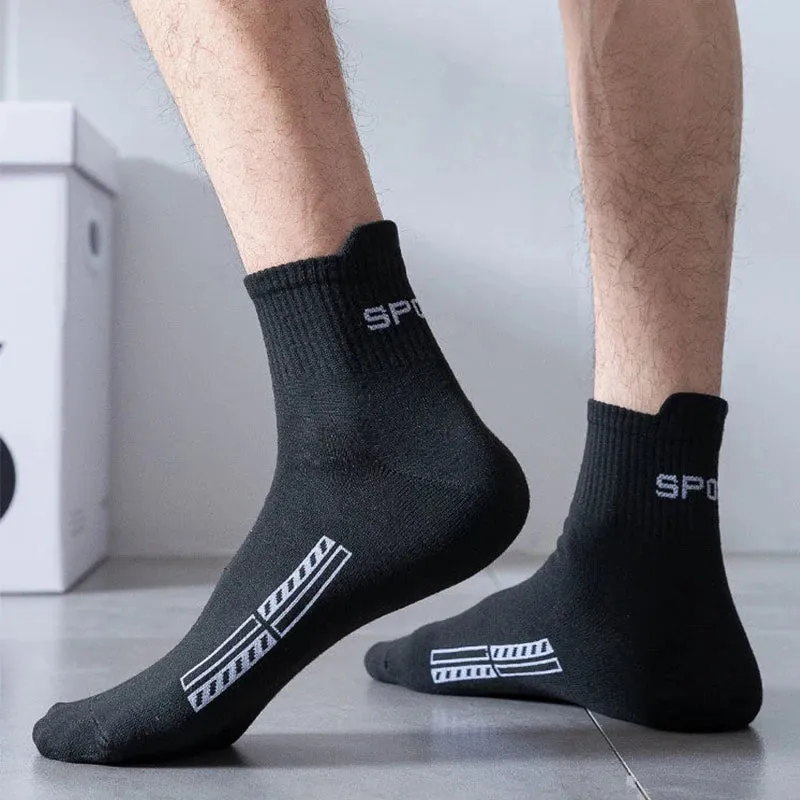 5 Pairs Breathable Cotton Sports Socks