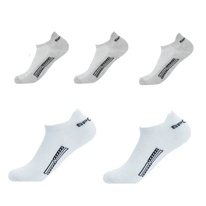 5 Pairs Breathable Cotton Sports Socks