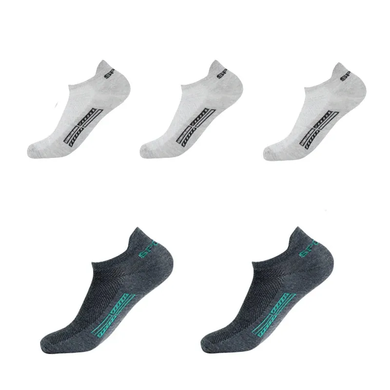 5 Pairs Breathable Cotton Sports Socks