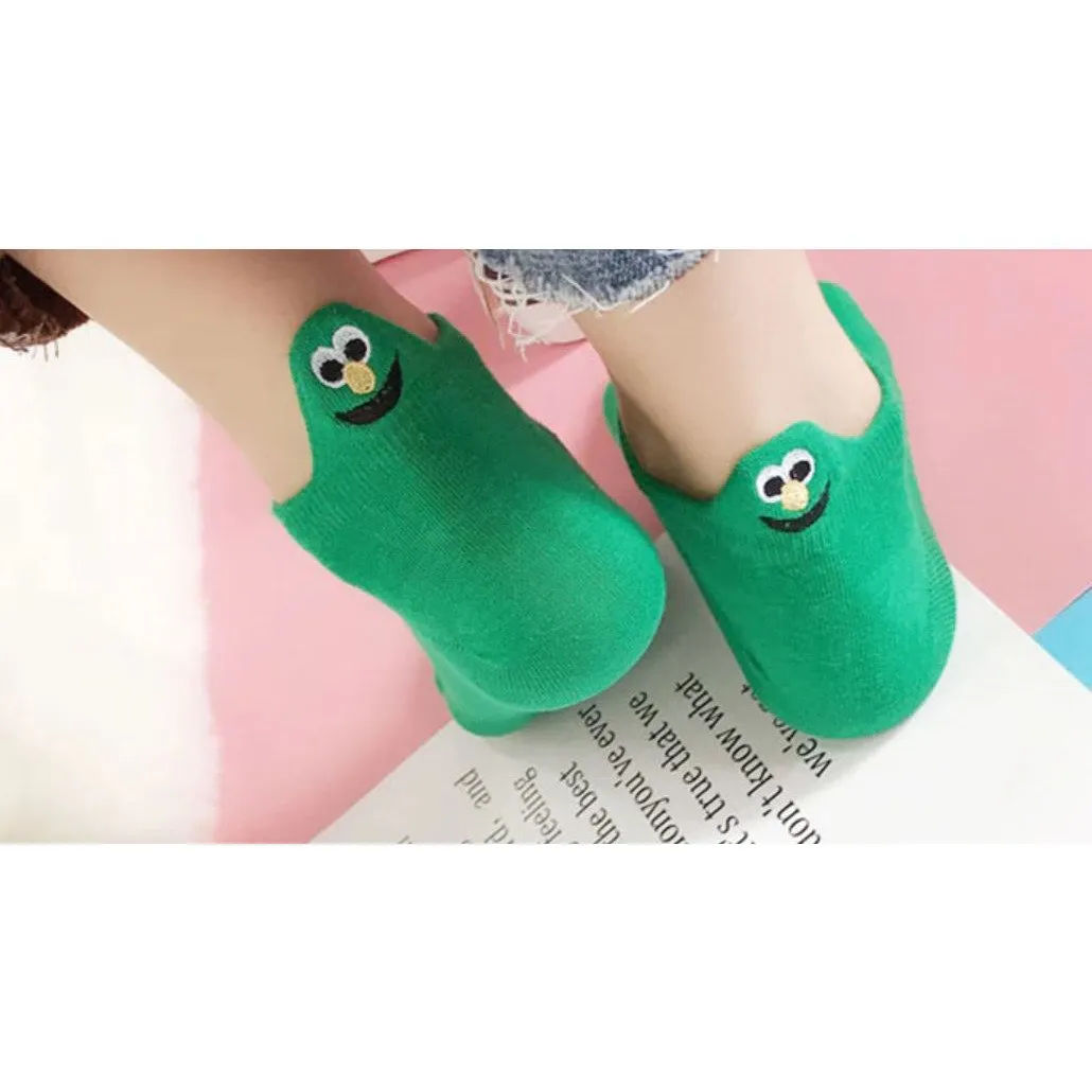 5 Pairs/Pack Women Cotton  Embroidered  Happy Fashion Ankle  Socks