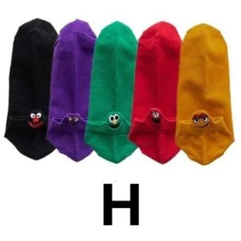 5 Pairs/Pack Women Cotton  Embroidered  Happy Fashion Ankle  Socks