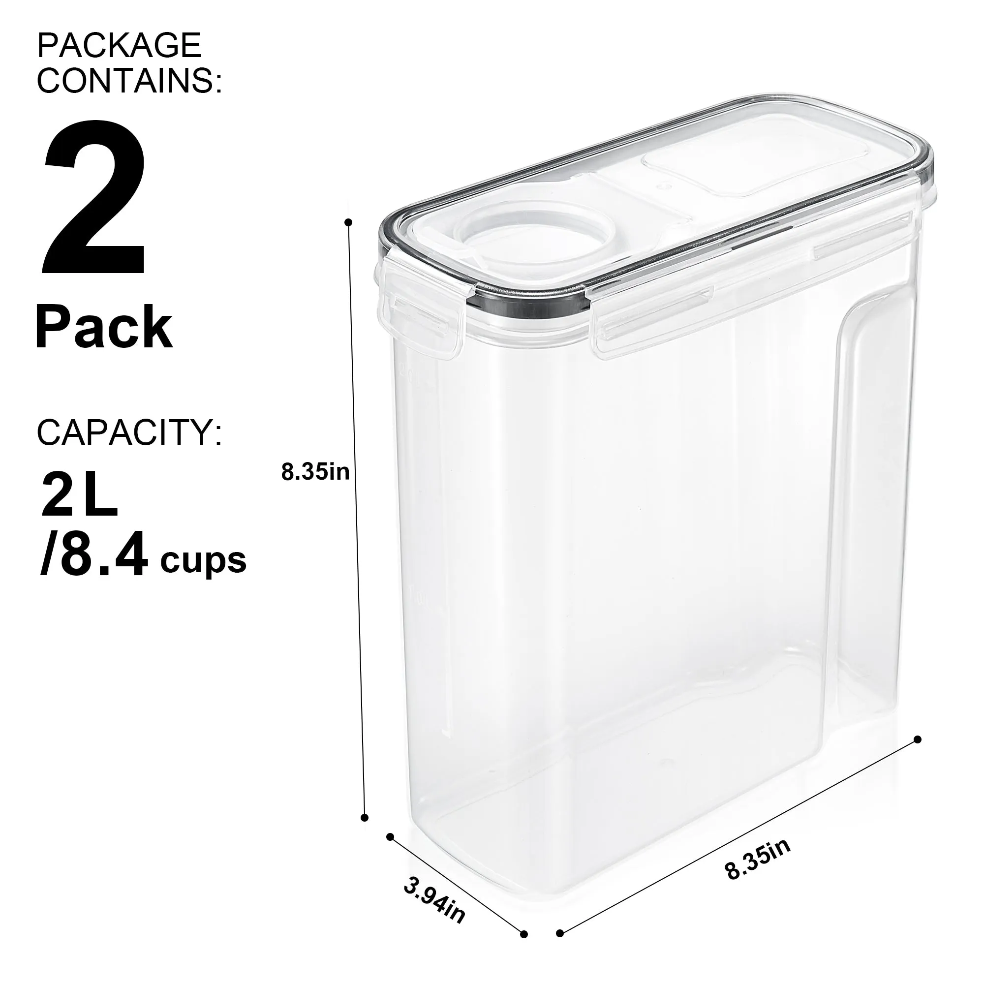 Airtight Food Storage Dispensers (2 Pack)