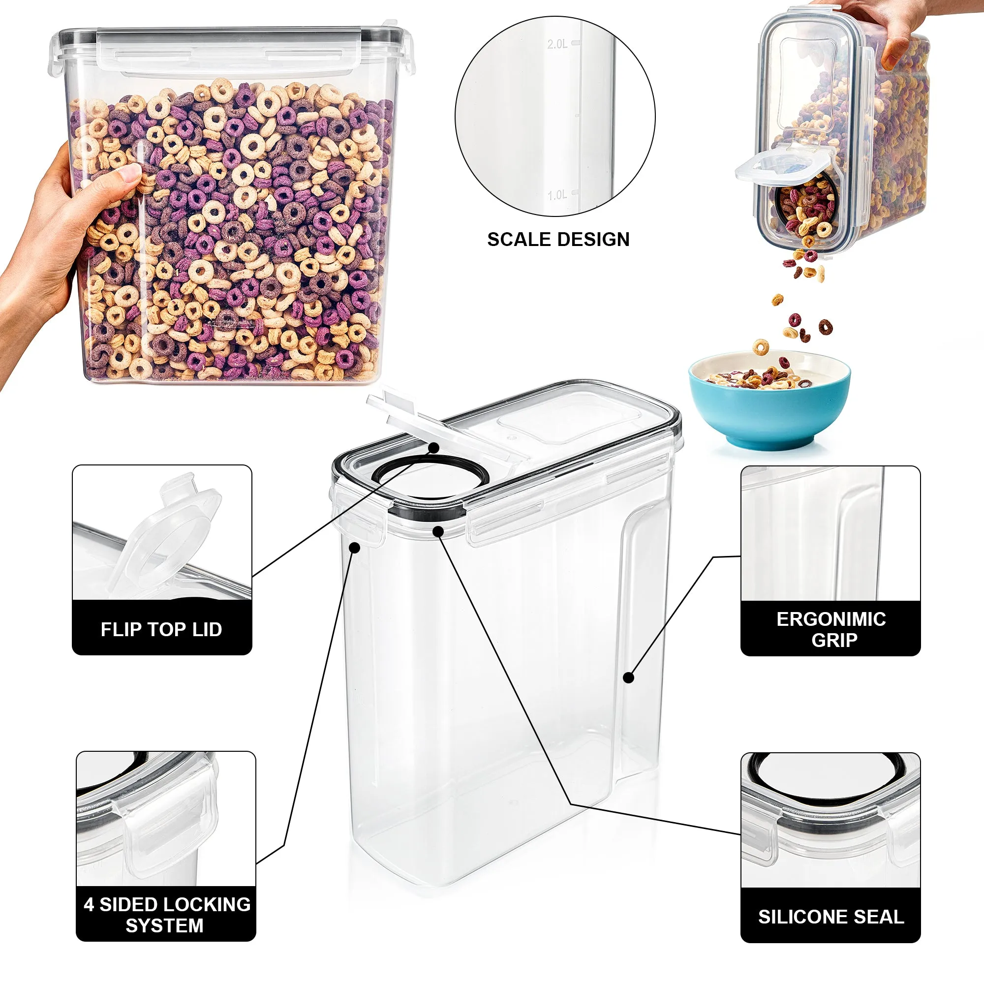 Airtight Food Storage Dispensers (2 Pack)