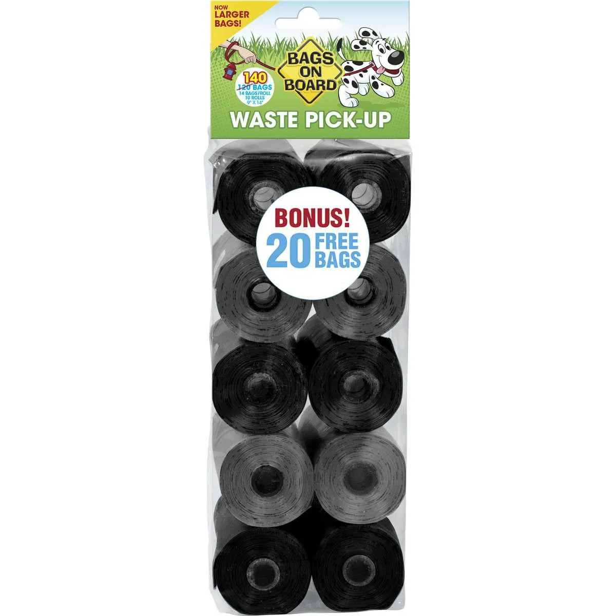 Bags On Board Waste Pick-up Refill Bags 140 Count Black - Grey