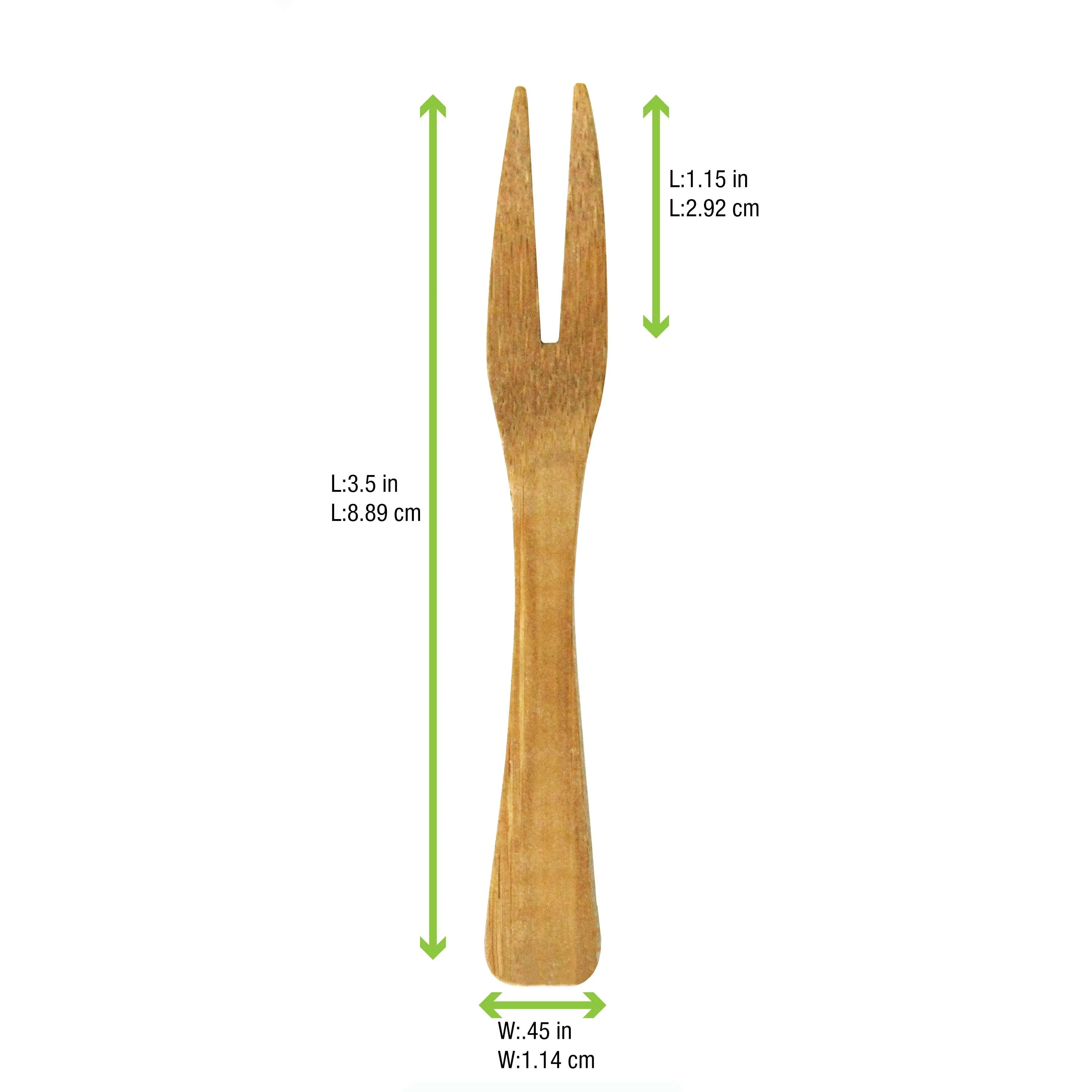 Bamboo Mini Fork - 3.5in - 500 Pcs