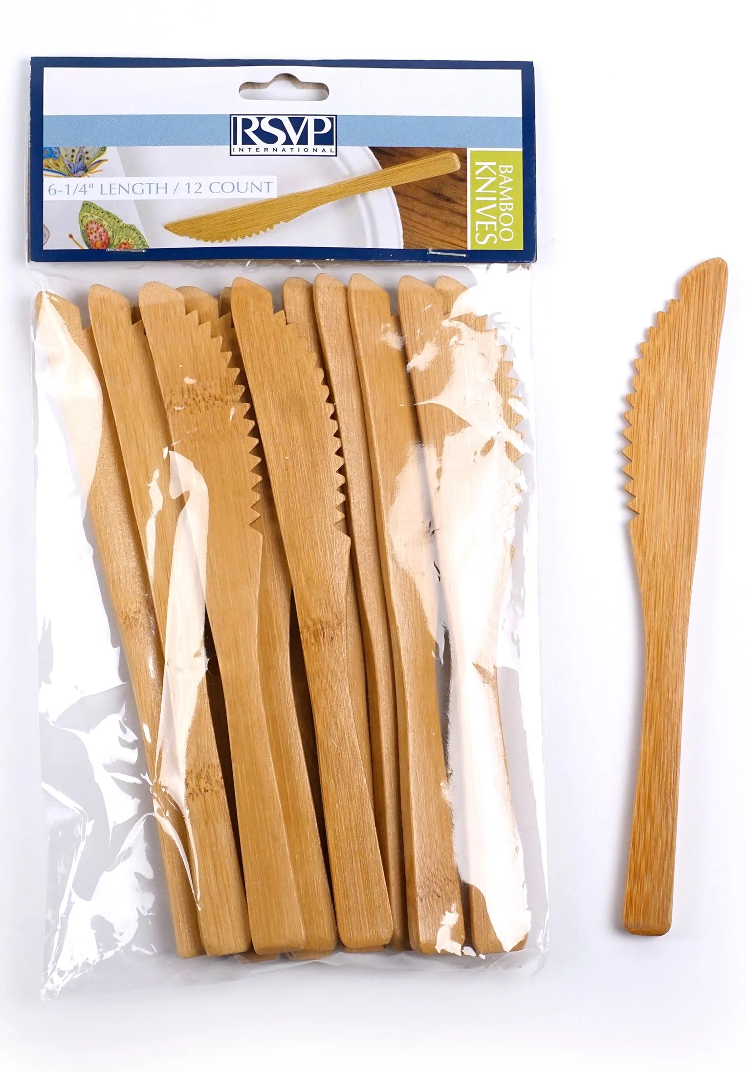 Bamboo Reusable Knives – 12 Pack