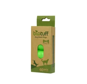 Biotuff Dog Waste Biodegradable Bags 4 x 15 bag rolls