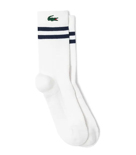 Breathable Jersey Tennis Socks White/Navy Blue