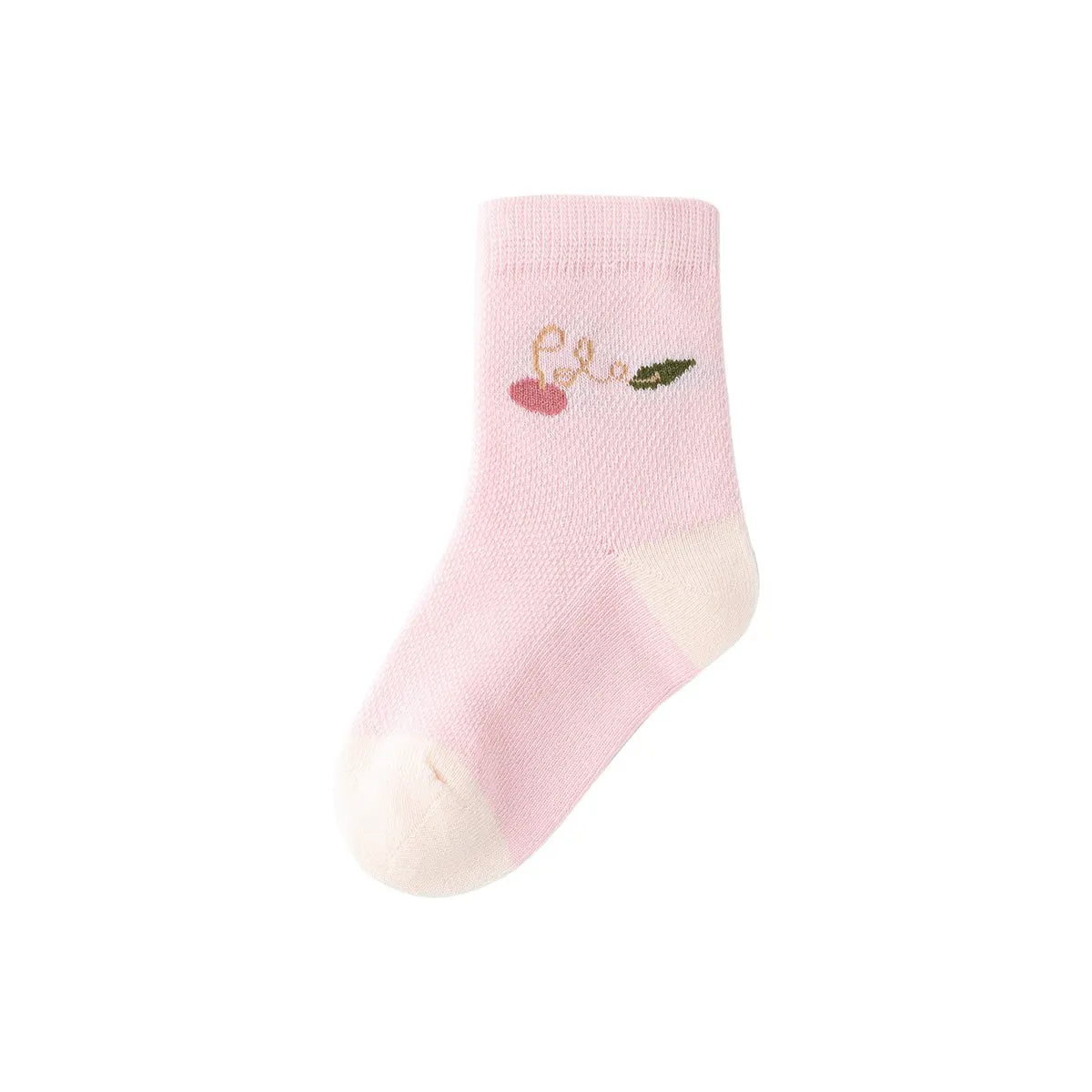 Cherry Season Thin Mesh Breathable Girl 5pcs Crew Socks Set