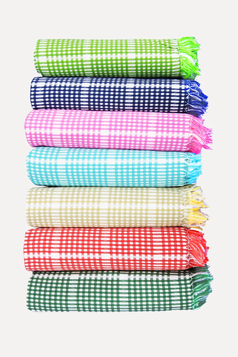 Daffodil - Mini Checked 100% Cotton Colour Towels | Uathayam