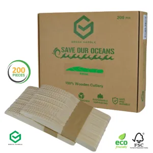 Disposable Wooden Knife Box - 200pcs