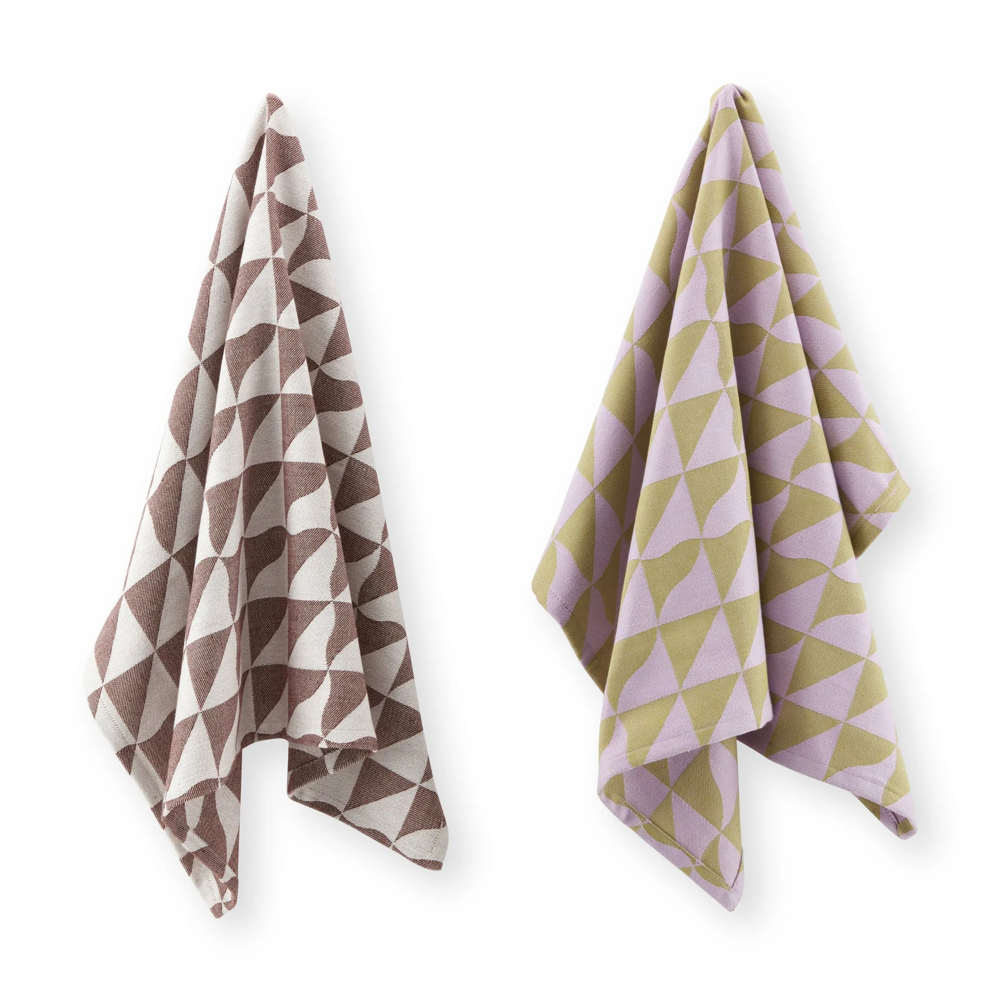 Dusen Dusen Kitchen Towels - Set of 2 - Purple/ Brown