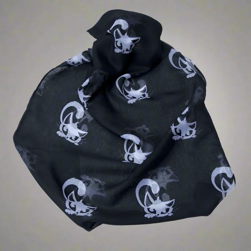 Fabulous Felines Black Cat Scarf