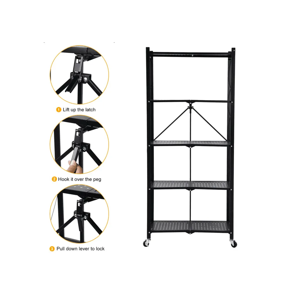 Foldable Series Metal Rack Shelves 5-Tier