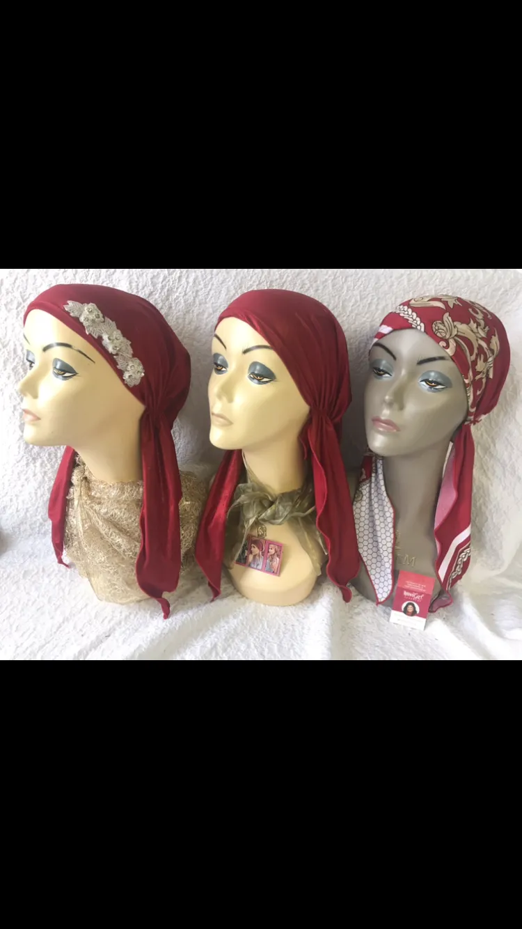 Gift For Friend Bundle of 3 Red Head  Scarves For Women