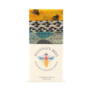 Hanna's Bees Beeswax Wraps Medium Kitchen Pack