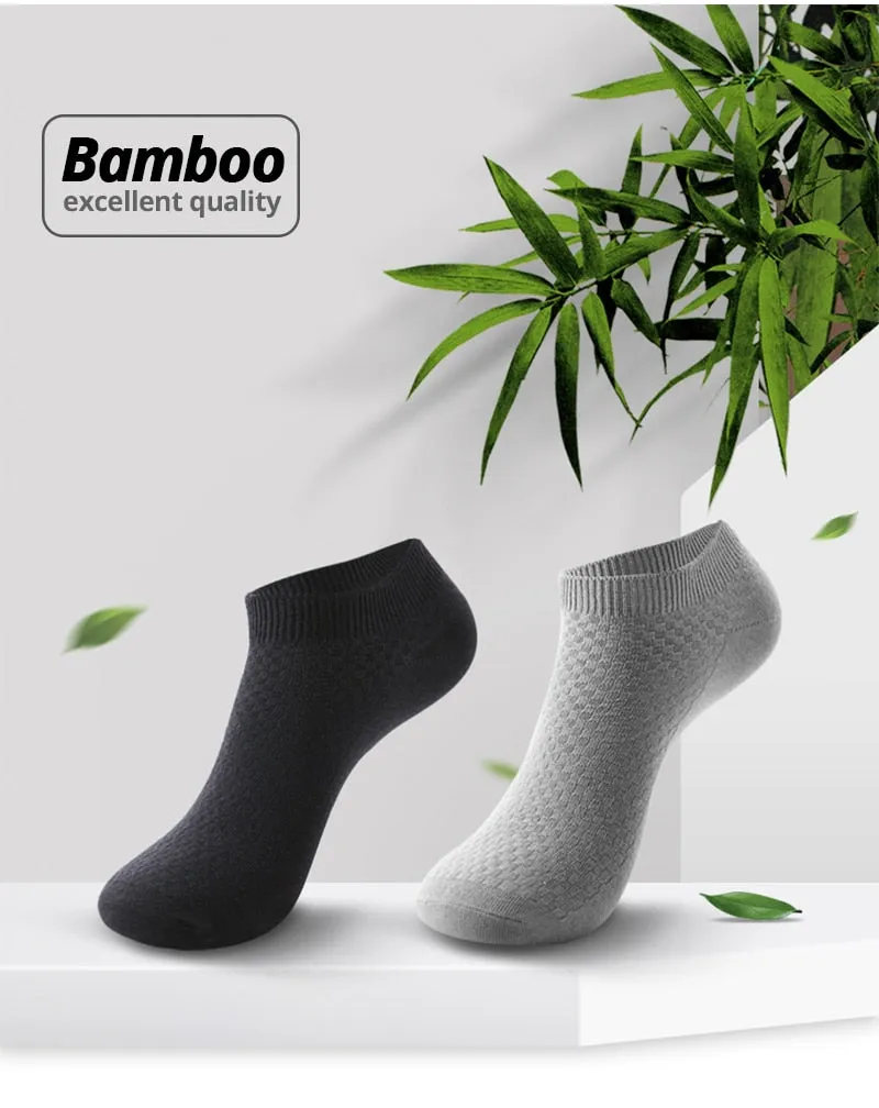 HSS 5Pairs/lot Men Socks Bamboo Fiber Short Ankle Socks High Quality Summer Winter Business Breathable Male Sock Meias Man Sox