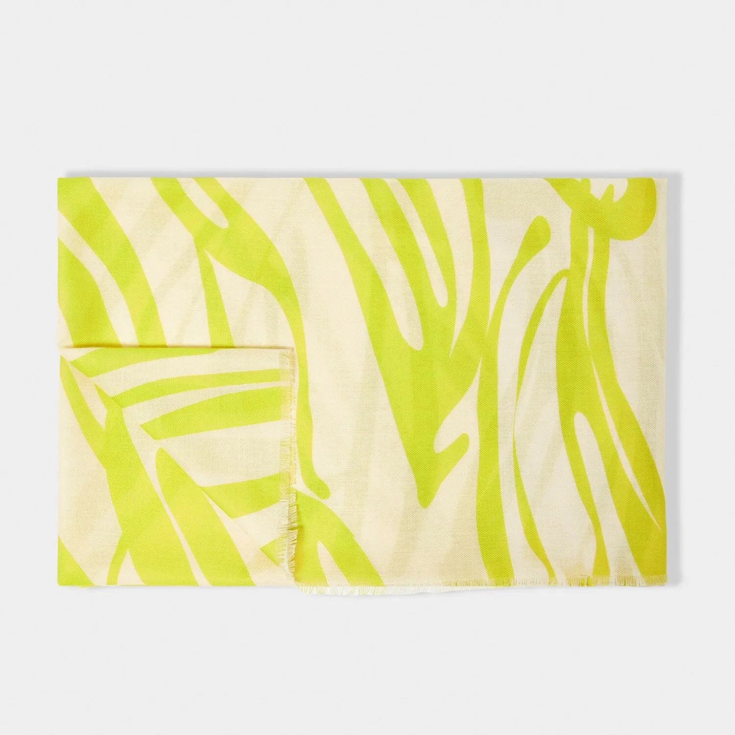 Katie Loxton Printed Scarf Tiger Off White & Lime