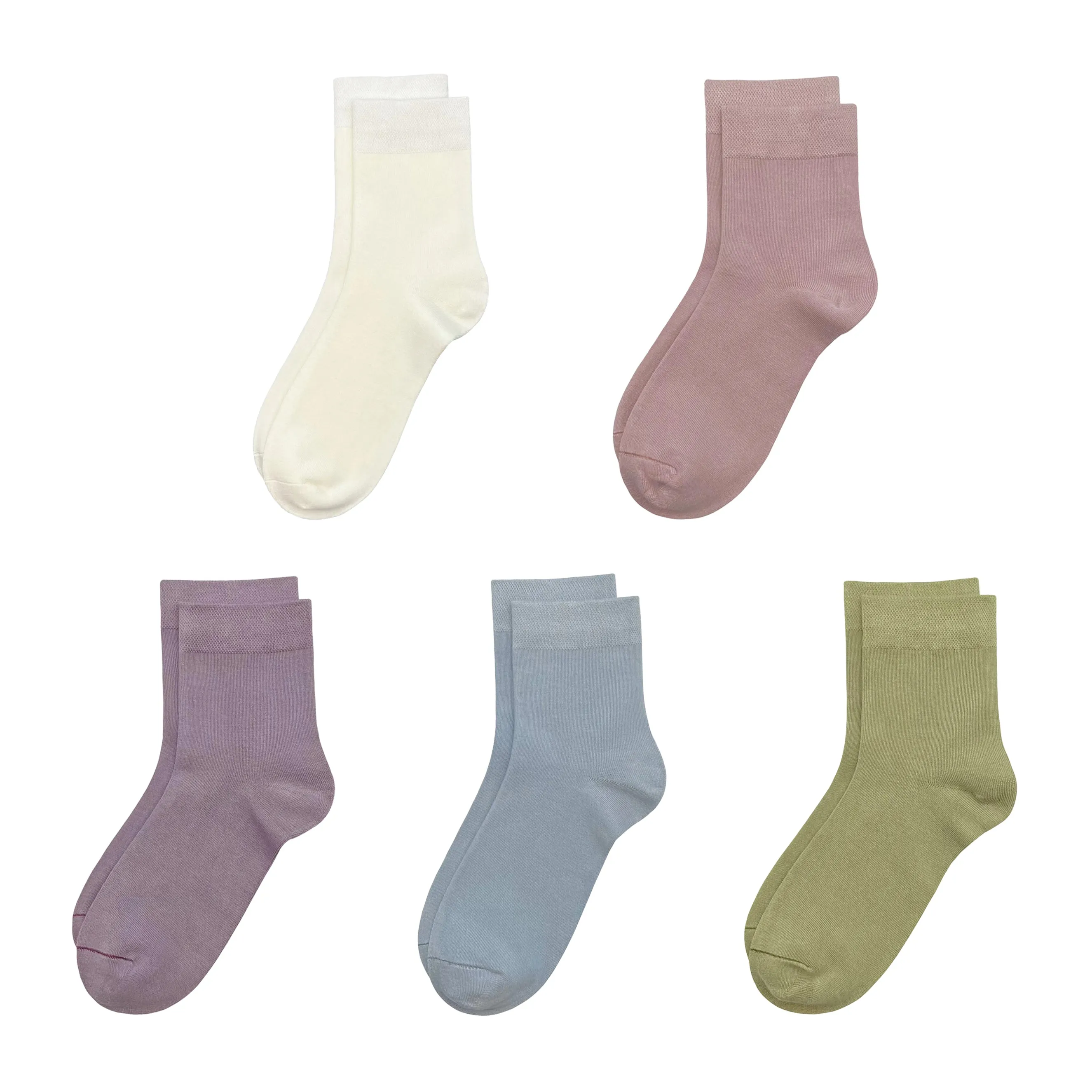 Kids Casual Bamboo School Socks Super Soft Uniform Thin Breathable Stretch Cuffs Boys Girls 5 Pairs