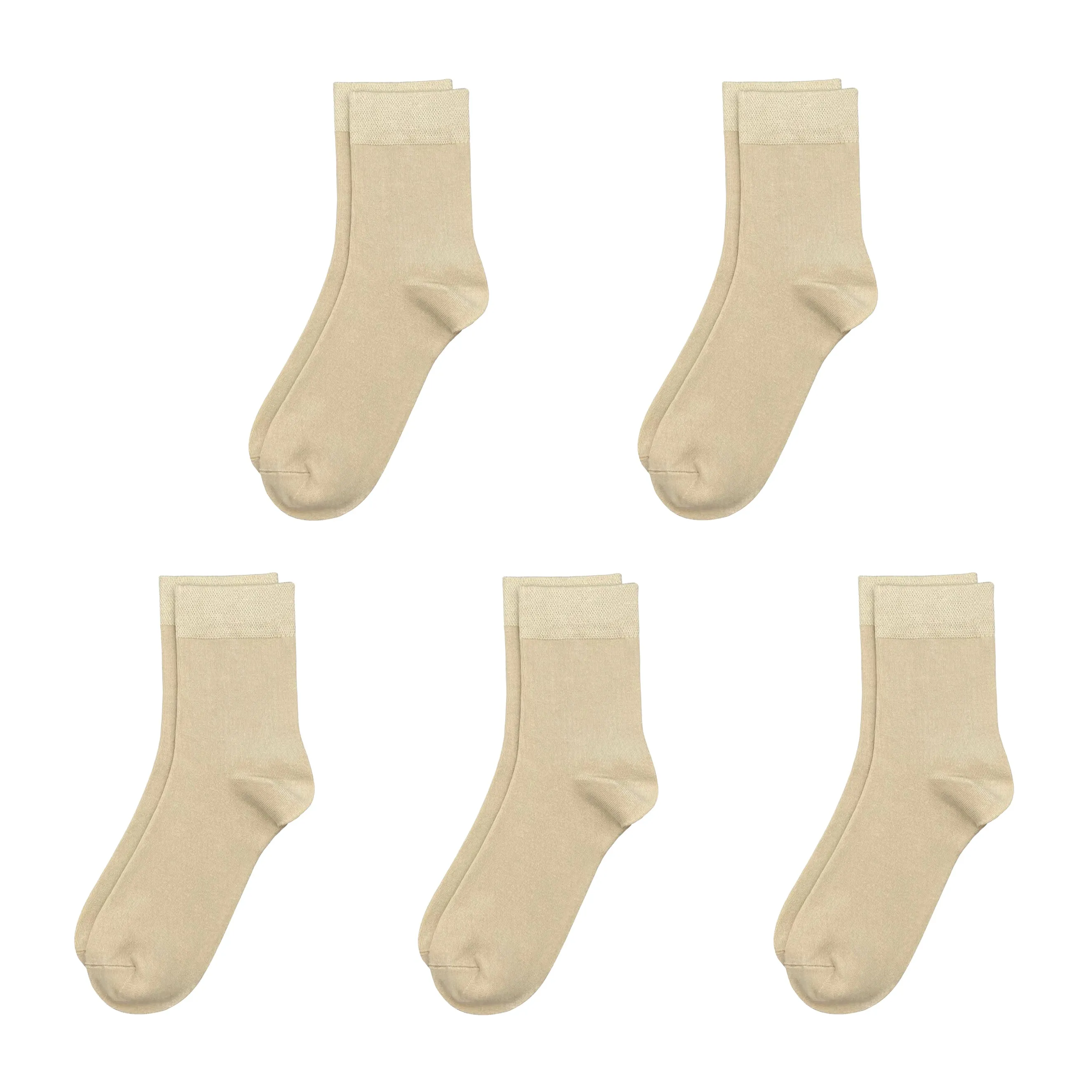 Kids Casual Bamboo School Socks Super Soft Uniform Thin Breathable Stretch Cuffs Boys Girls 5 Pairs