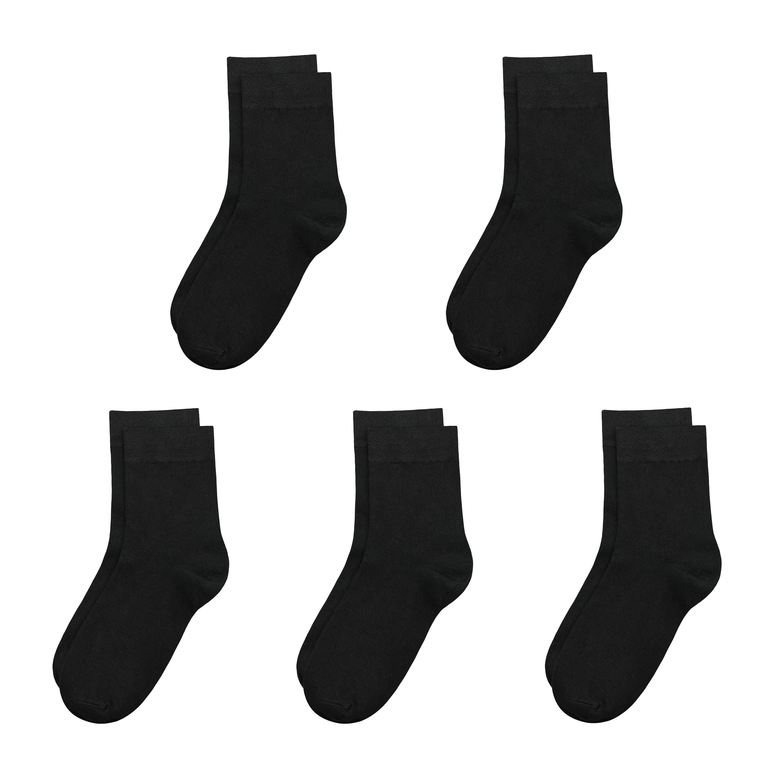 Kids Casual Bamboo School Socks Super Soft Uniform Thin Breathable Stretch Cuffs Boys Girls 5 Pairs