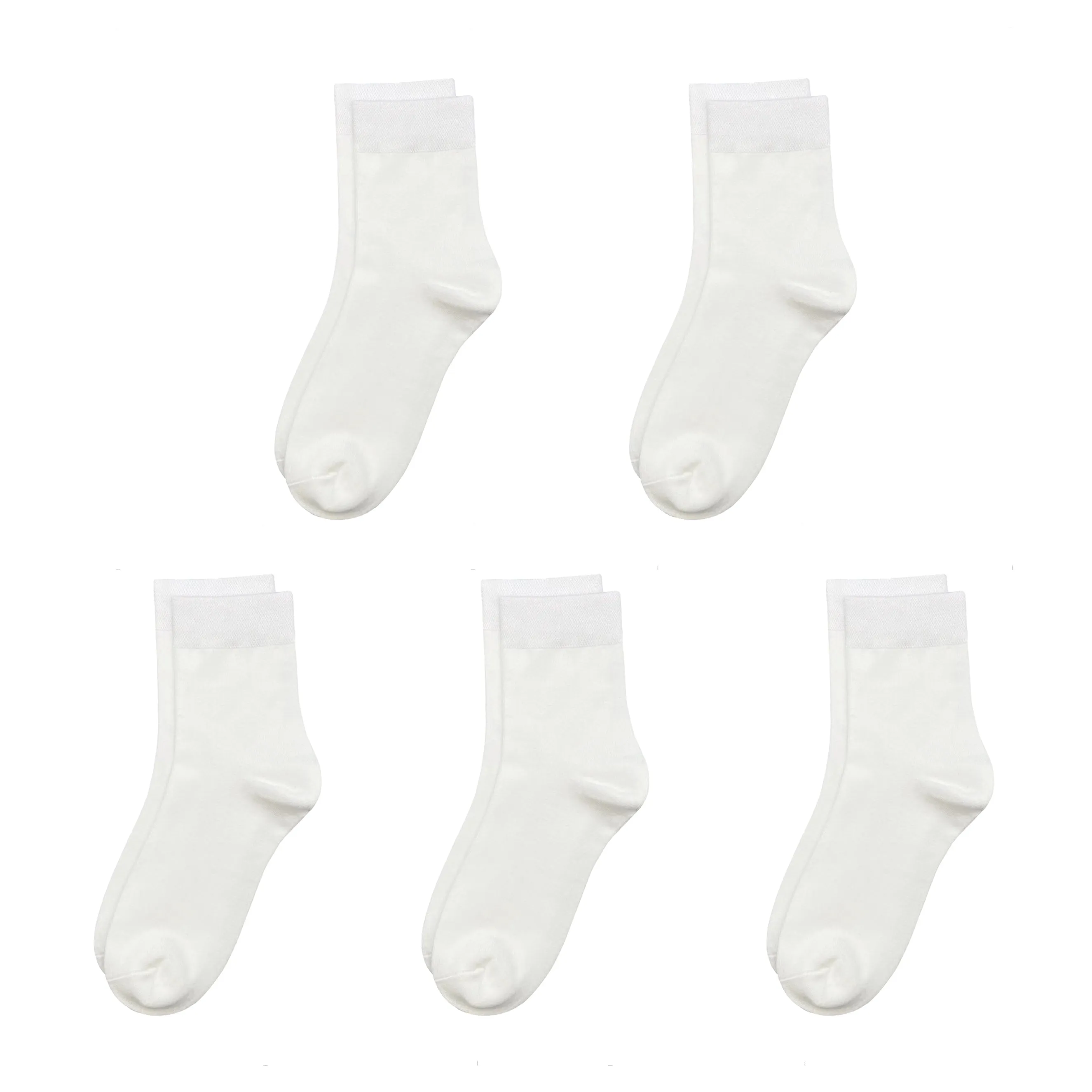 Kids Casual Bamboo School Socks Super Soft Uniform Thin Breathable Stretch Cuffs Boys Girls 5 Pairs