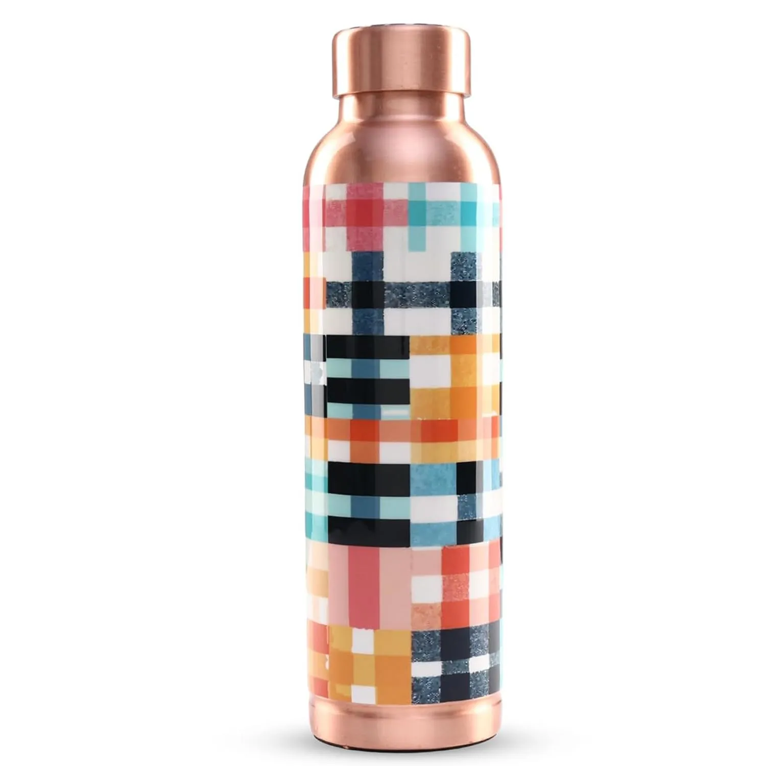 Kuber Industries 950ml Copper Water Bottle - Eco-Friendly & Leakproof Detox Tamaba Bottle for Office/Gym/Yoga/College, Men & Women-Colorful