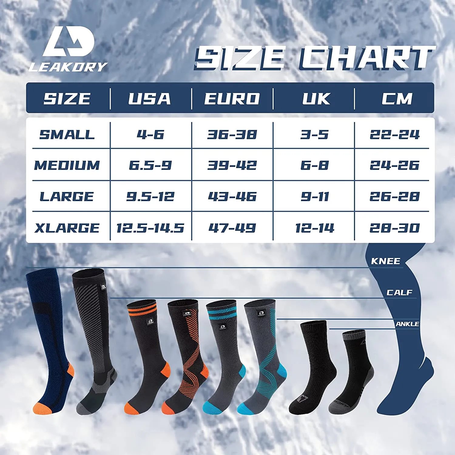 LEAKDRY Waterproof Breathable Mountaineer Socks Thermal-Lite Box