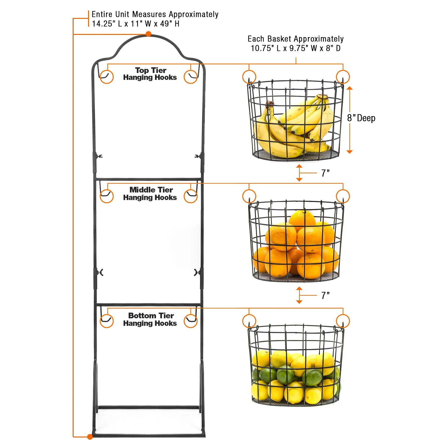 Market Basket Stand (3 Tier)