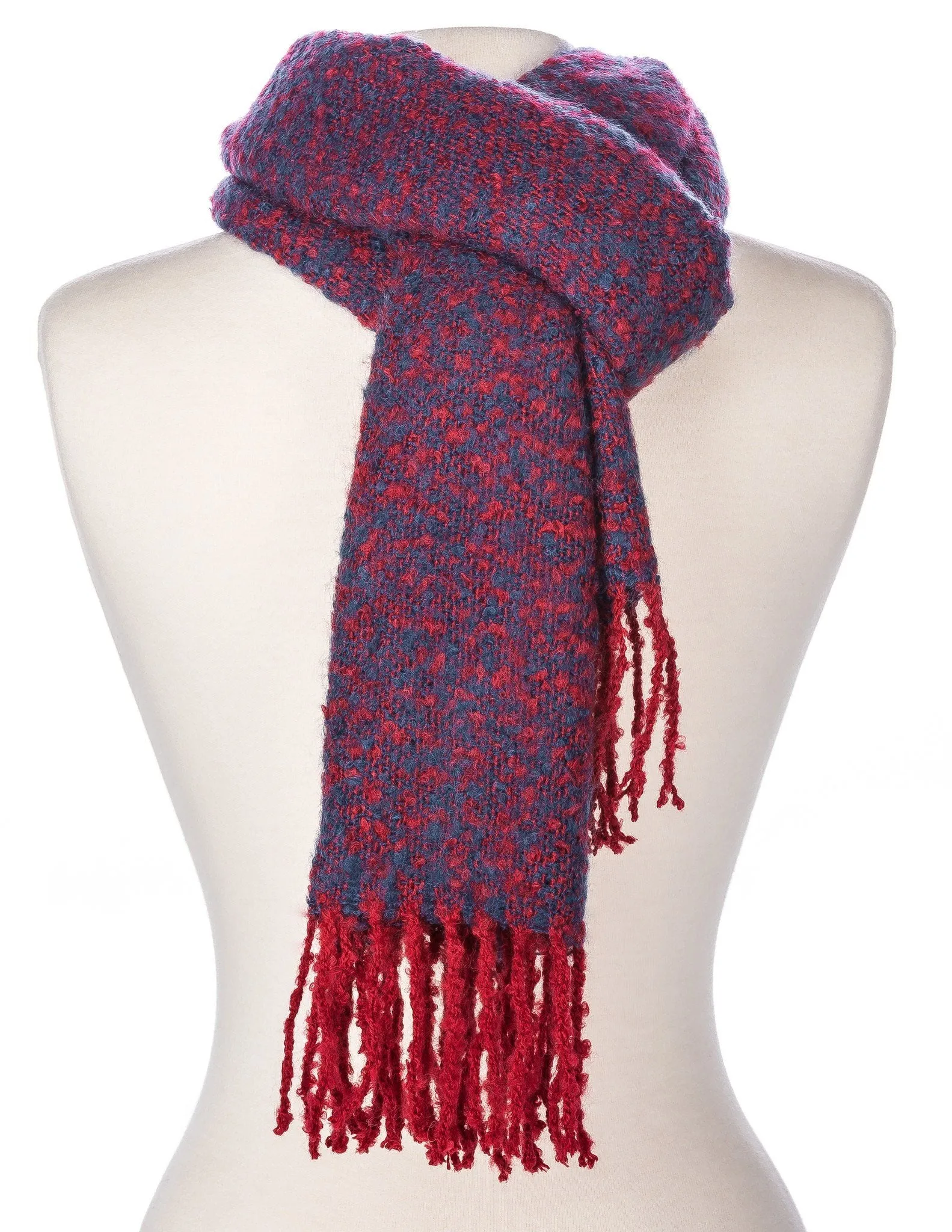 Men's Newport Two-Tone Winter Scarf - Red/Blue