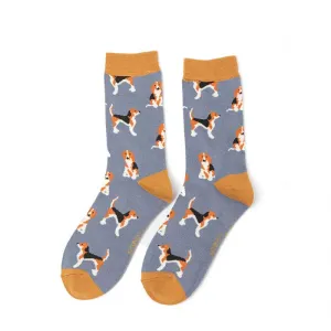 Miss Sparrow Beagle Pups Denim Socks