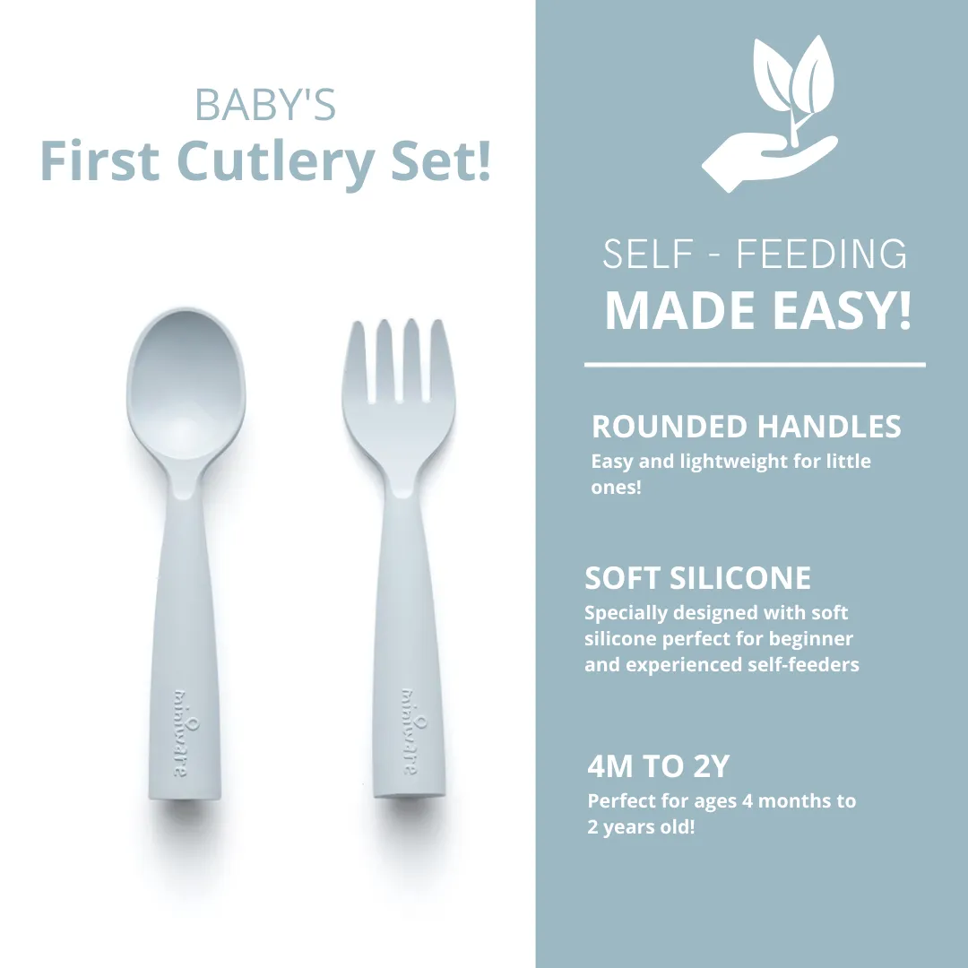 My First Cutlery Fork & Spoon Set - Aqua