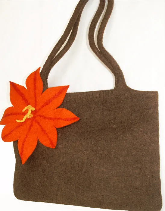 Nuno Felted Wool Shoulder Bag - Chocolate