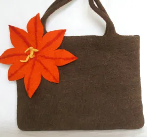 Nuno Felted Wool Shoulder Bag - Chocolate