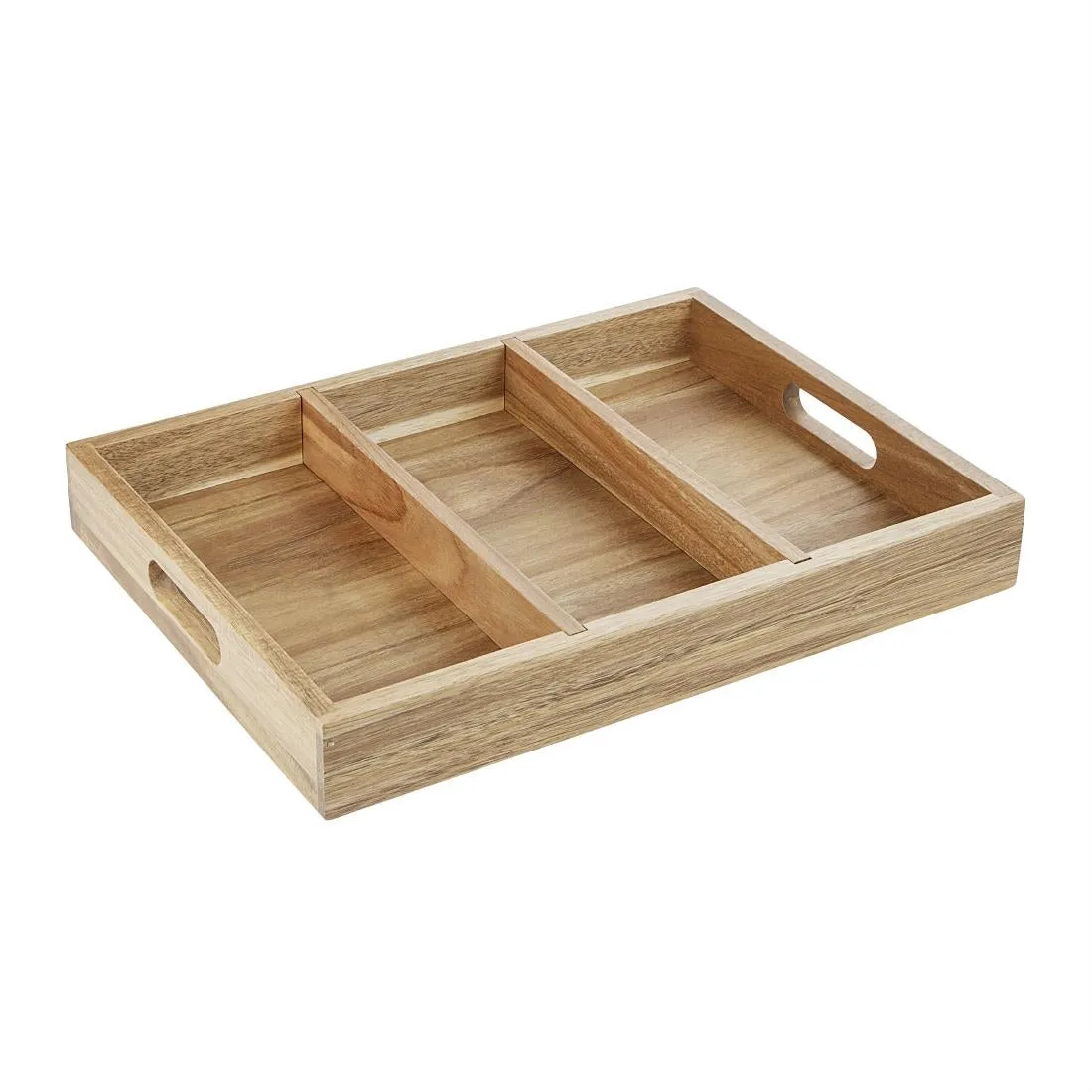 Olympia 3 Section Cutlery Tray Acacia Wood