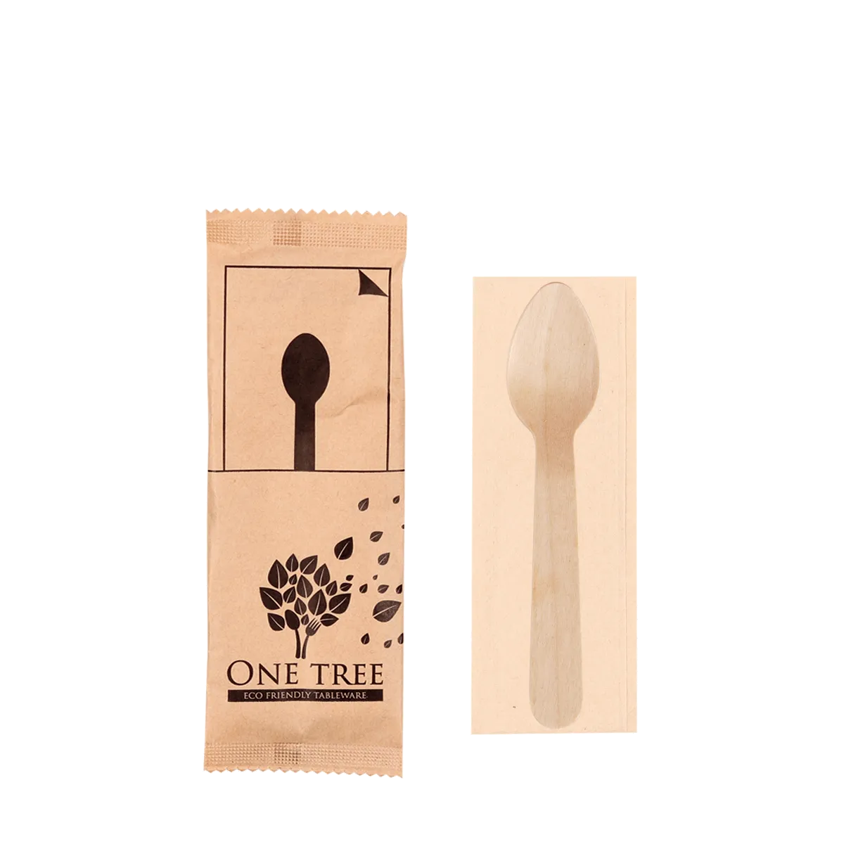 One Tree Wooden Cutlery Set Teaspoon & Napkin 400pcs