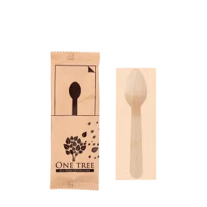 One Tree Wooden Cutlery Set Teaspoon & Napkin 400pcs