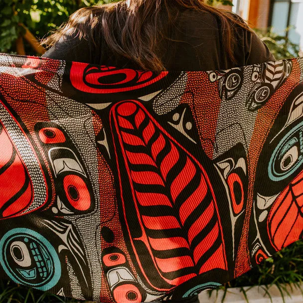 "Sustaining Our Future" Scarf design by Haida Native Artist, Kwiaahwah Jones