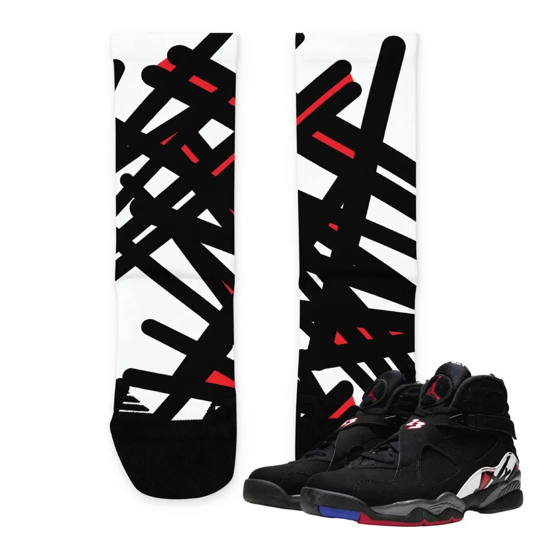 Retro 8 Playoff Pattern Socks