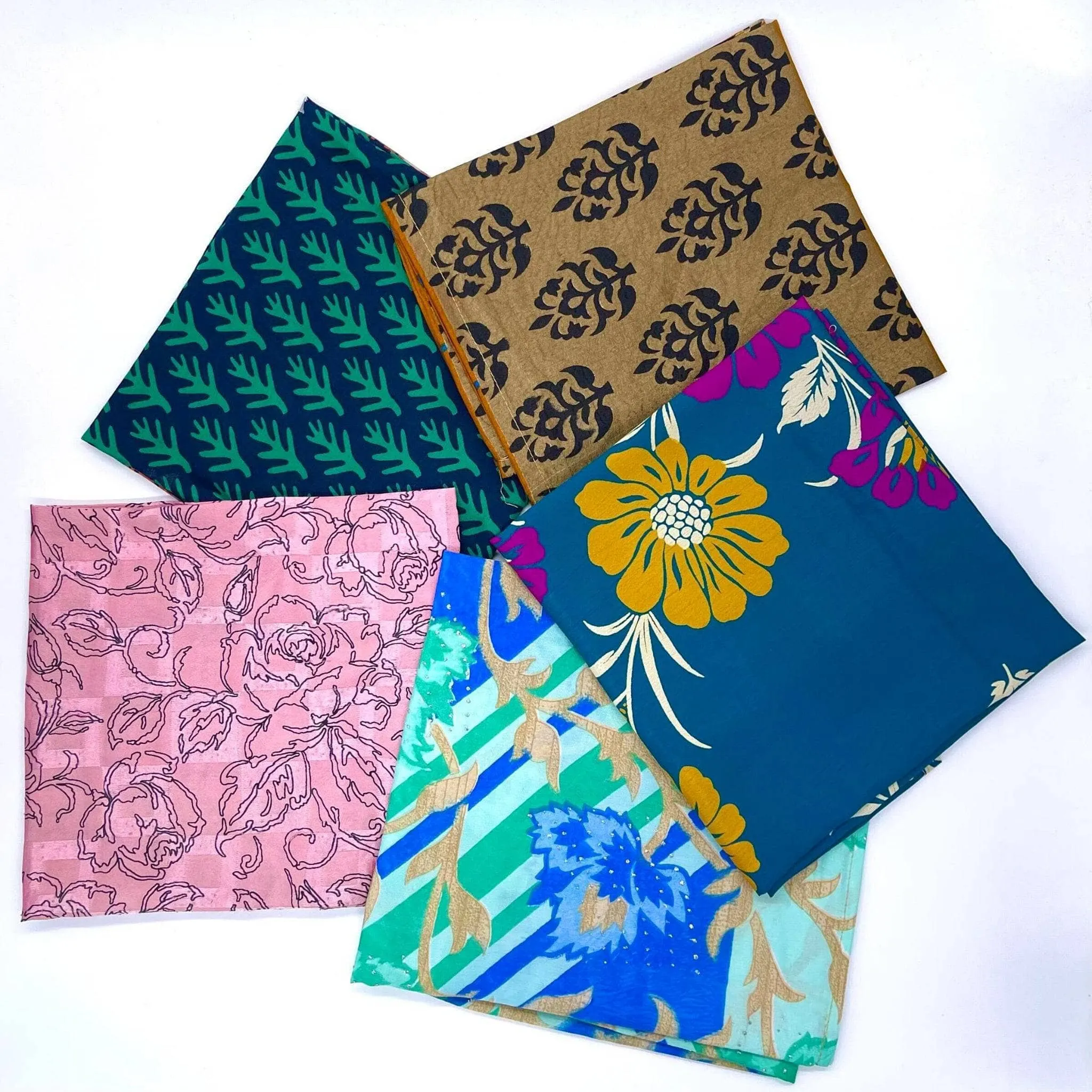 Reusable Sari Silk Gift Wrap - 5-pack