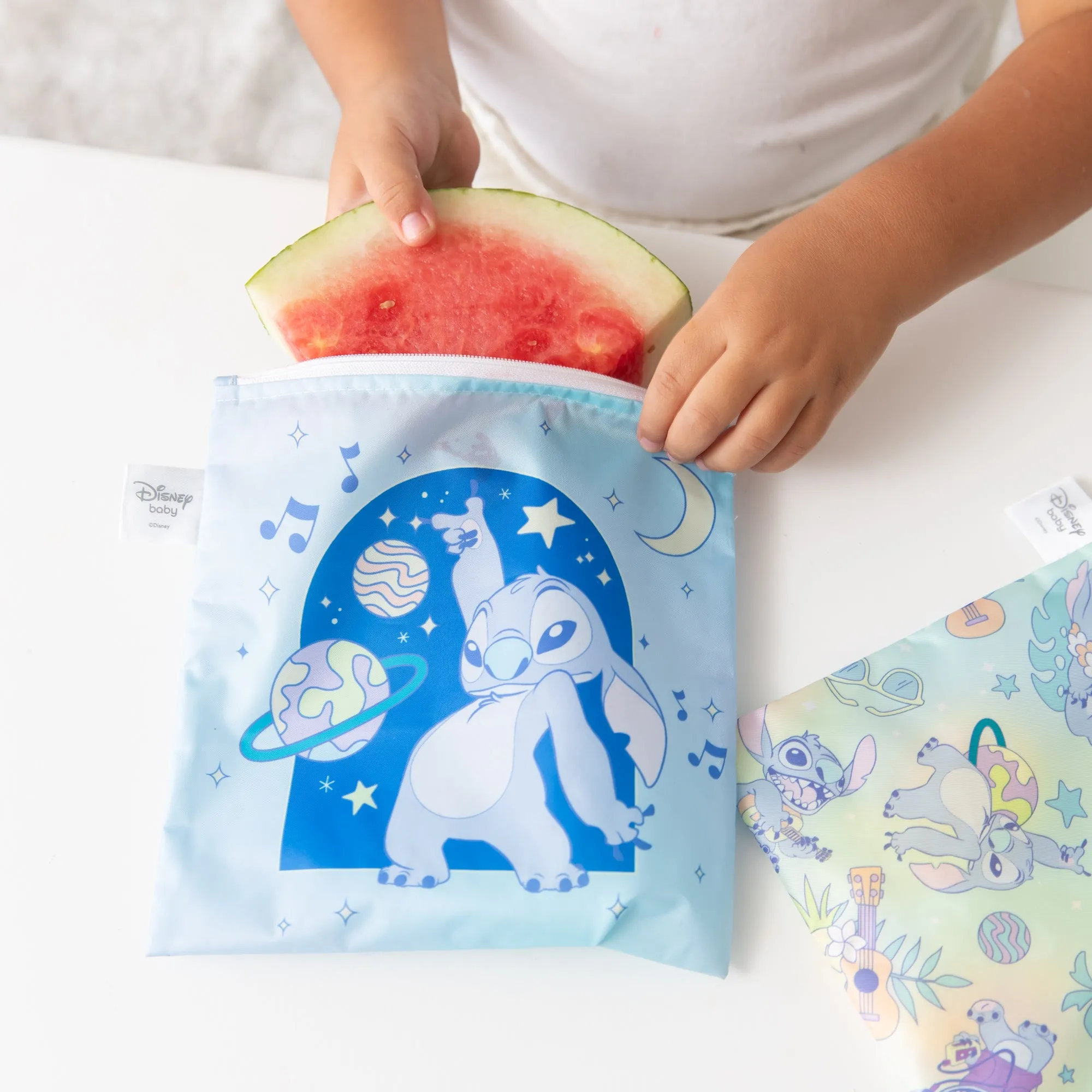 Reusable Snack Bag, Large 2 Pack: Stitch Star-ring Up Trouble