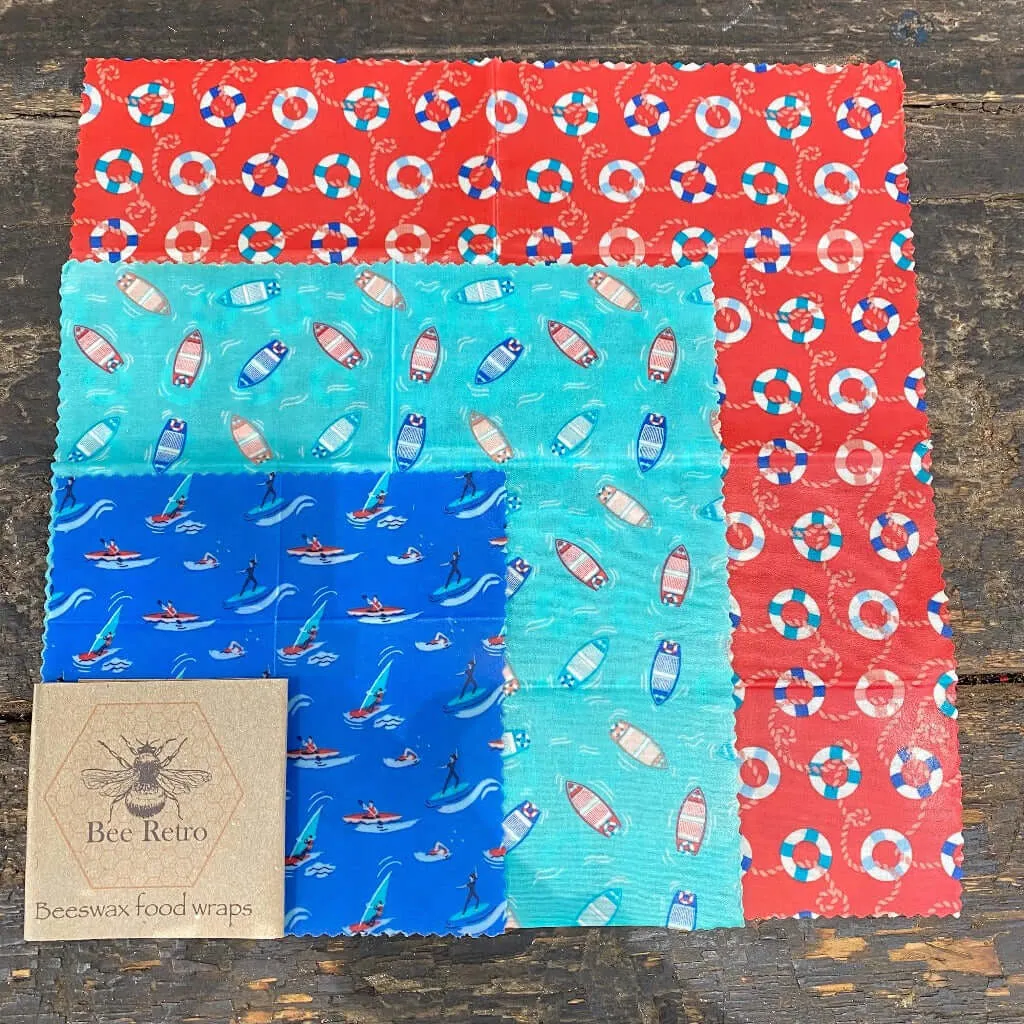 Seaside Beeswax Wraps - Eco Friendly Beeswax food wraps