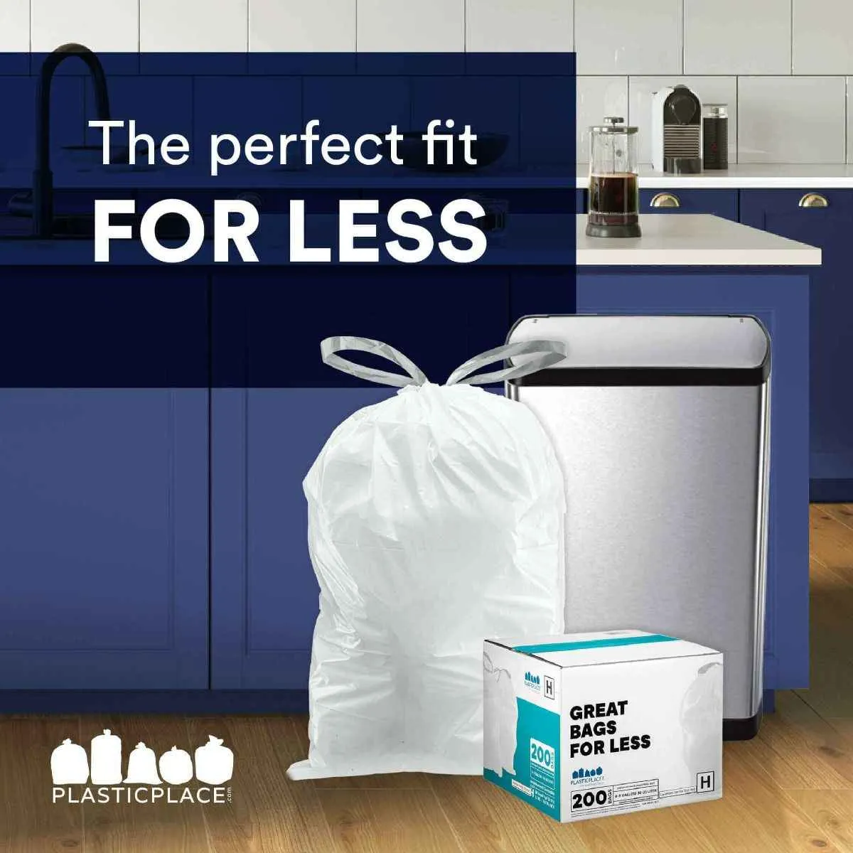 Simplehuman®* Compatible Trash Bags - Code J - 10-10.5 Gallon - 200/Case