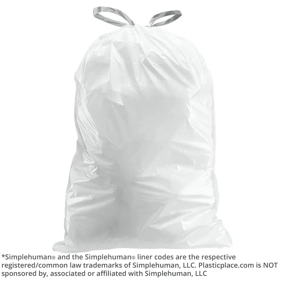 Simplehuman®* Compatible Trash Bags - Code J - 10-10.5 Gallon - 200/Case