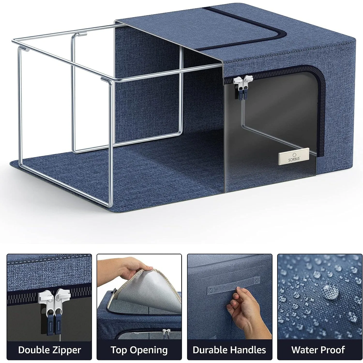 Small Storage Bin with Metal Frames (Single Pack)