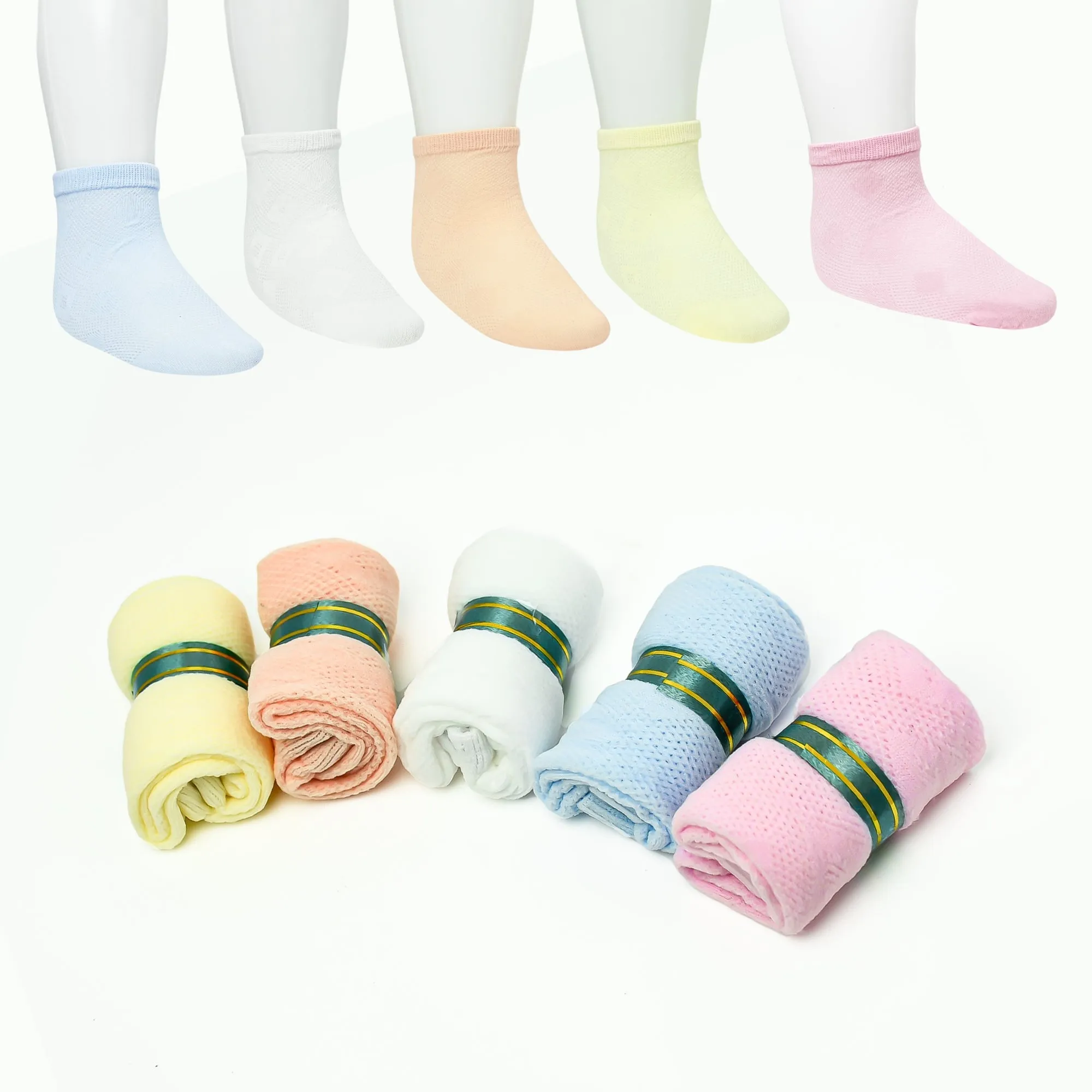 THE LITTLE LOOKERS Colorful Cotton Baby Socks Set for Baby Boys & Baby Girls (6 Months-2 Years) Set of 5 - Multicolor